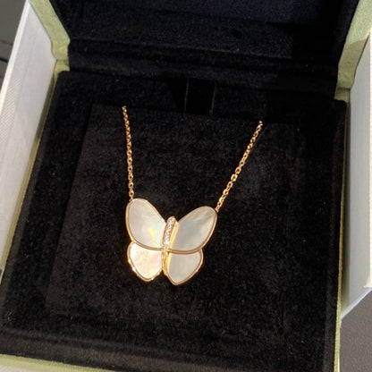 [Royal&Vicky]BUTTERFLY GOLD MOP DIAMOND NECKLACE