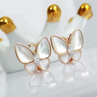 [Royal&Vicky]BUTTERFLY MOP DIAMOND EARRINGS