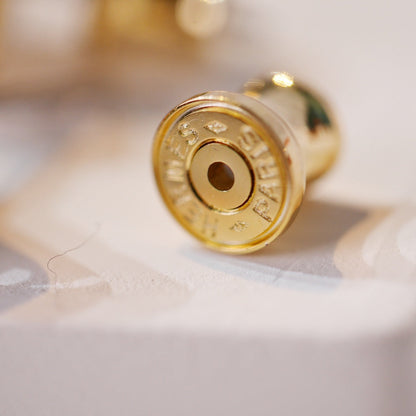 [Royal&Vicky]MINI POP H GOLD EARRINGS GREY