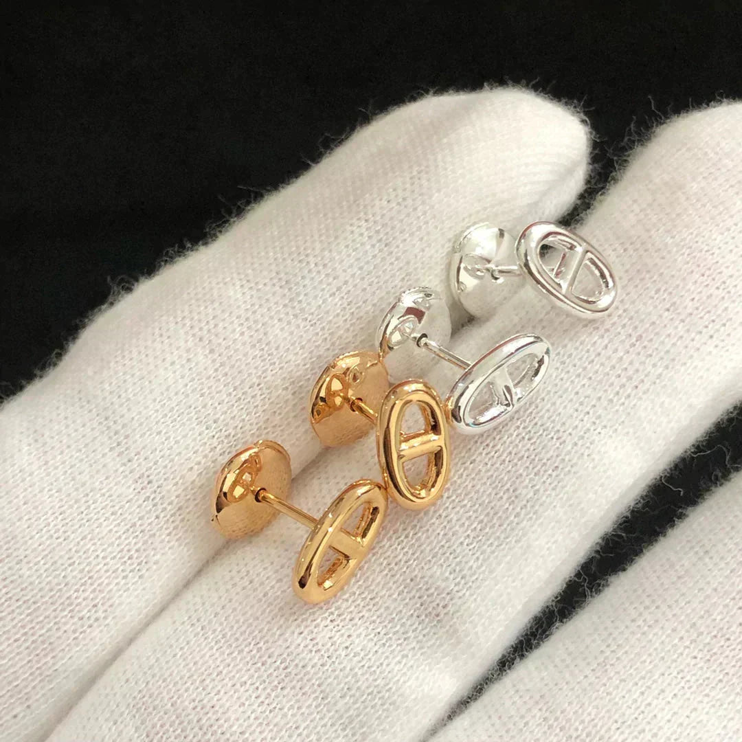 [Royal&Vicky]CHAINE SMALL EARRINGS GOLD AND SILVER