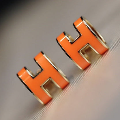 [Royal&Vicky]MINI POP H EARRINGS ORANGE