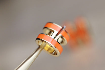 [Royal&Vicky]MINI POP H EARRINGS ORANGE