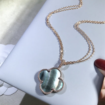 [Royal&Vicky]CLOVER 25MM GOLD DARK MOP BIG CLOVER NECKLACE