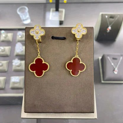 [Royal&Vicky]CLOVER  2 MOTIFS  DIAMOND  EARRINGS (MULTIPLE CHOICESç´