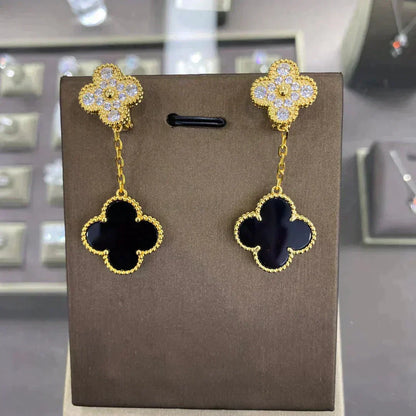 [Royal&Vicky]CLOVER  2 MOTIFS  DIAMOND  EARRINGS (MULTIPLE CHOICESç´