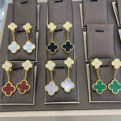 [Royal&Vicky]CLOVER  2 MOTIFS  DIAMOND  EARRINGS (MULTIPLE CHOICESç´