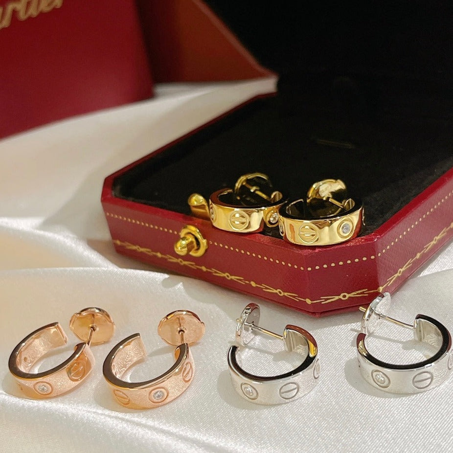 [Royal&Vicky]LOVE EARRINGS 5.7MM 2 DIAMONDS