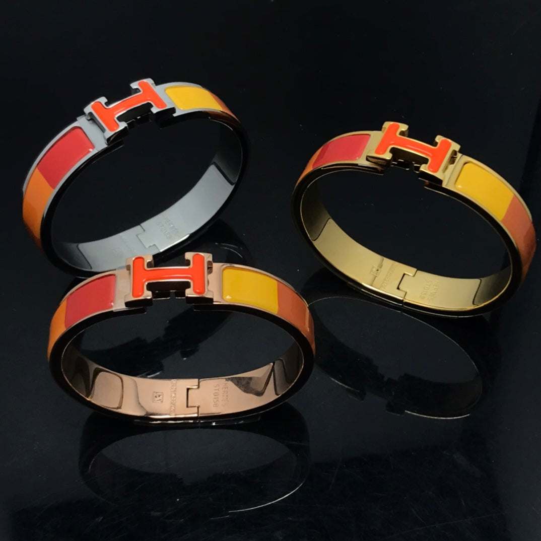 [Royal&Vicky]H BRACELET ORANGE RAINBOW CERAMIC