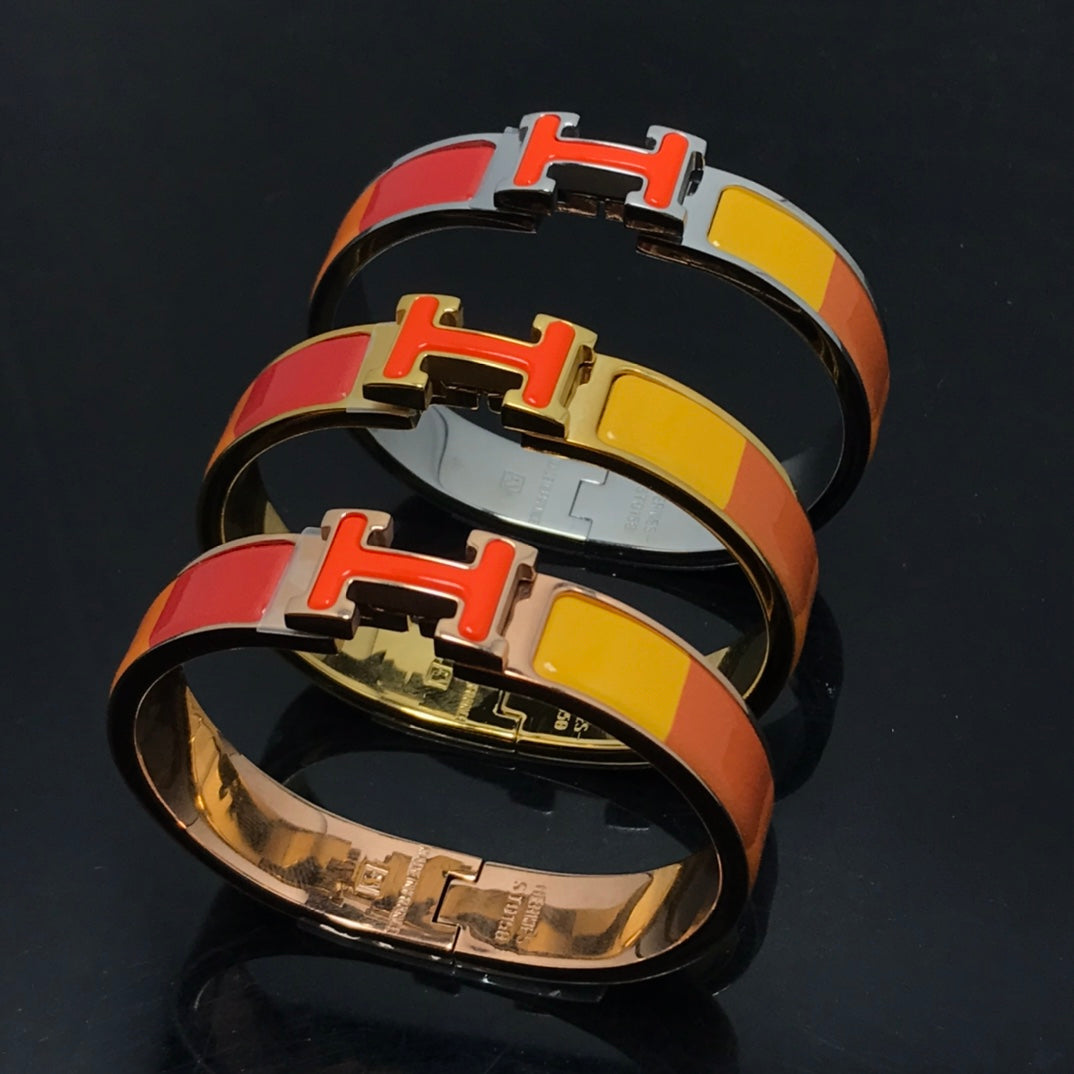 [Royal&Vicky]H BRACELET ORANGE RAINBOW CERAMIC