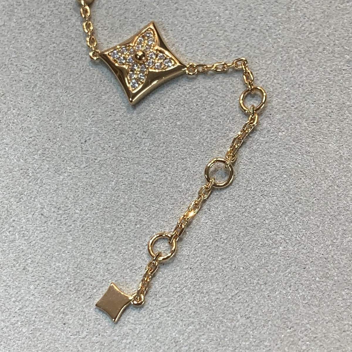 [Royal&Vicky]STAR AND SUN 4 MOTIFS GOLD DIAMONDS BRACELET