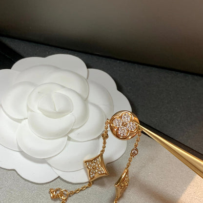 [Royal&Vicky]STAR AND SUN 4 MOTIFS GOLD DIAMONDS BRACELET