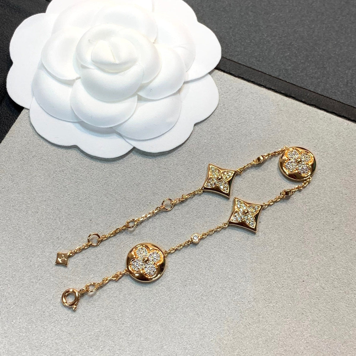 [Royal&Vicky]STAR AND SUN 4 MOTIFS GOLD DIAMONDS BRACELET