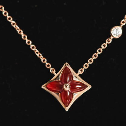 [Royal&Vicky]STAR NECKLACE PINK GOLD 1 DIAMOND