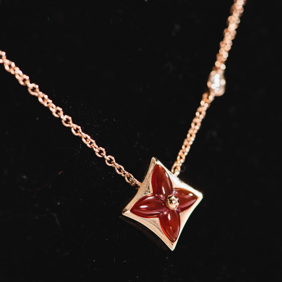 [Royal&Vicky]STAR NECKLACE PINK GOLD 1 DIAMOND
