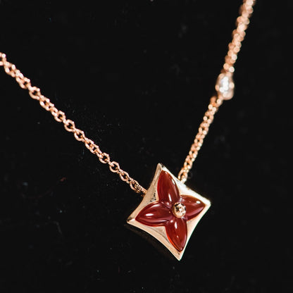 [Royal&Vicky]STAR NECKLACE PINK GOLD 1 DIAMOND
