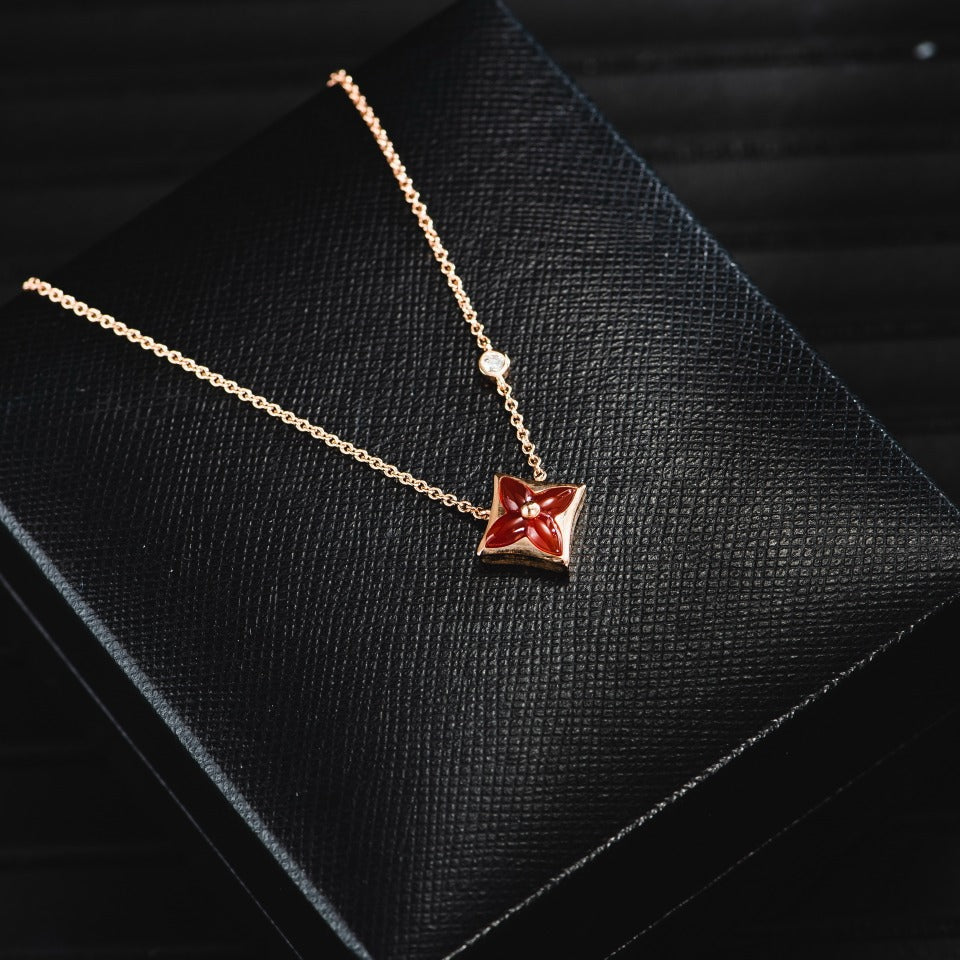 [Royal&Vicky]STAR NECKLACE PINK GOLD 1 DIAMOND