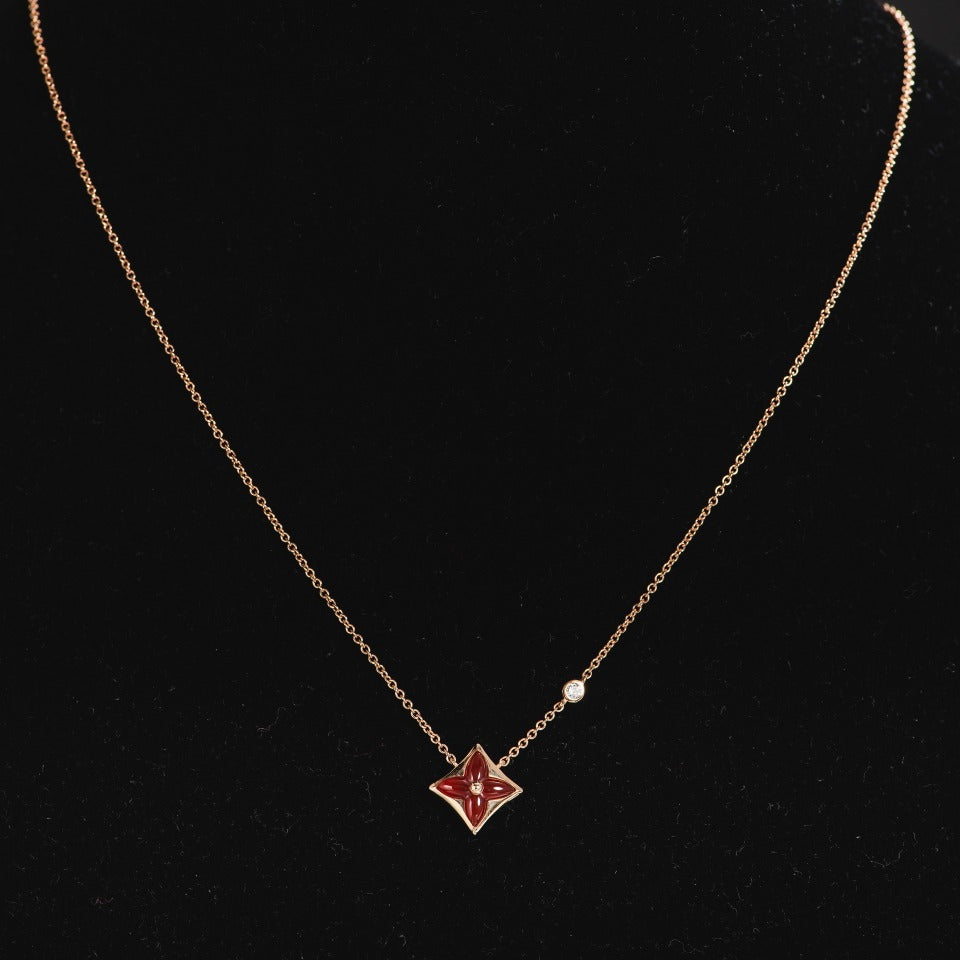 [Royal&Vicky]STAR NECKLACE PINK GOLD 1 DIAMOND