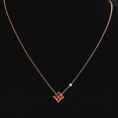 [Royal&Vicky]STAR NECKLACE PINK GOLD 1 DIAMOND