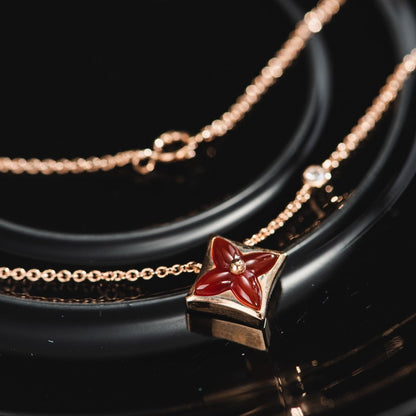 [Royal&Vicky]STAR NECKLACE PINK GOLD 1 DIAMOND