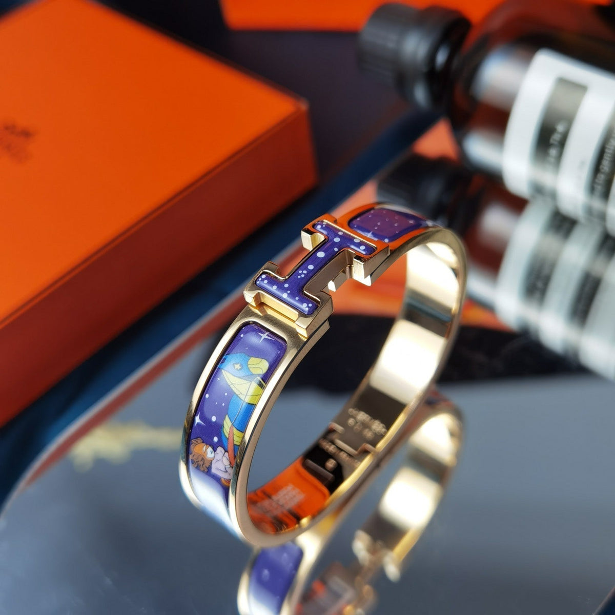 [Royal&Vicky]H STAR AND MOON BRACELET 12MM