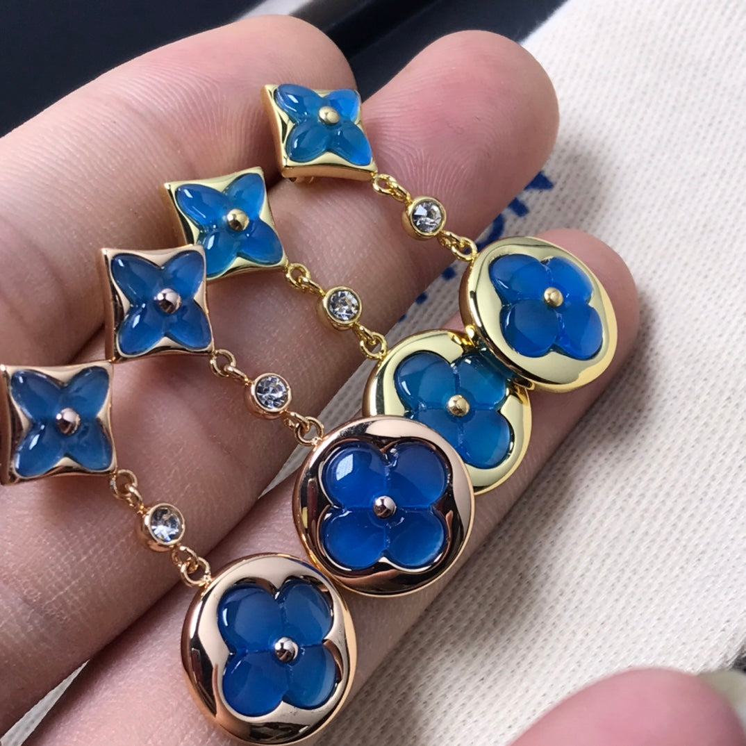 [Royal&Vicky]STAR AND SUN AGATE DIAMOND EARRINGS
