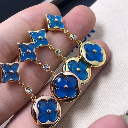[Royal&Vicky]STAR AND SUN AGATE DIAMOND EARRINGS