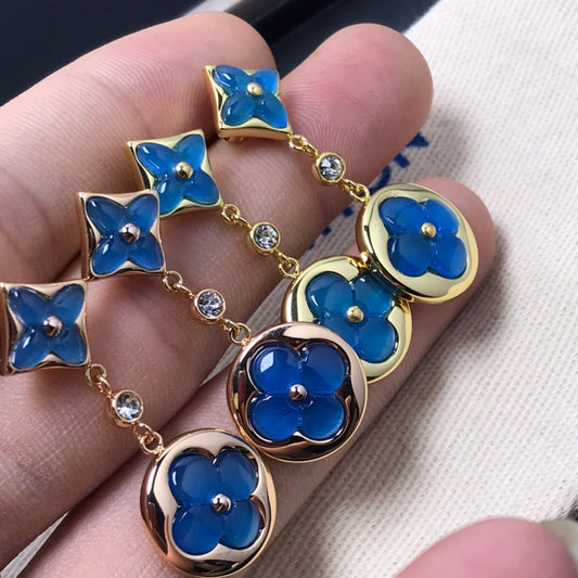 [Royal&Vicky]STAR AND SUN AGATE DIAMOND EARRINGS