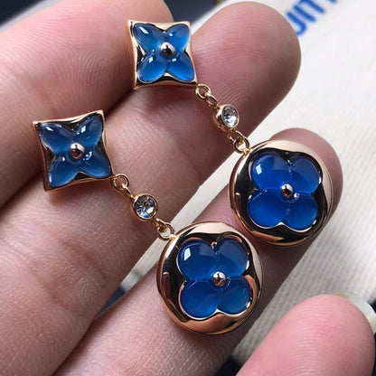 [Royal&Vicky]STAR AND SUN AGATE DIAMOND EARRINGS