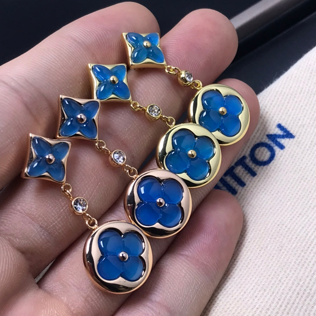 [Royal&Vicky]STAR AND SUN AGATE DIAMOND EARRINGS