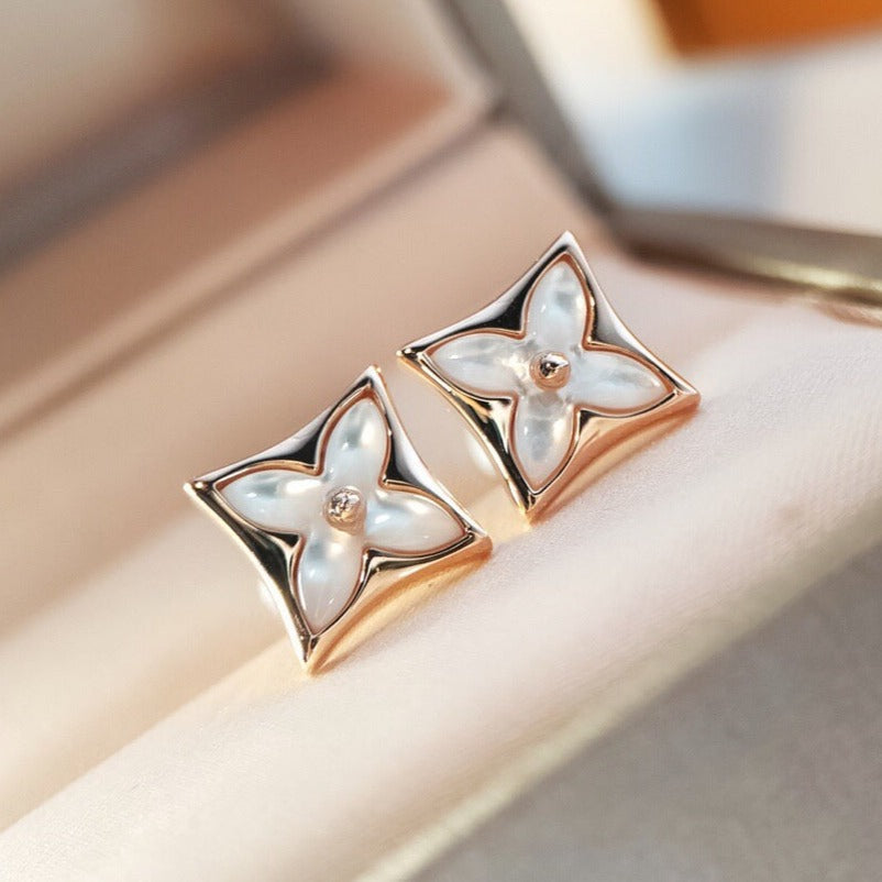[Royal&Vicky]STAR MOP PINK GOLD EARRINGS