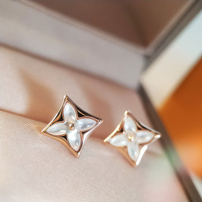 [Royal&Vicky]STAR MOP PINK GOLD EARRINGS