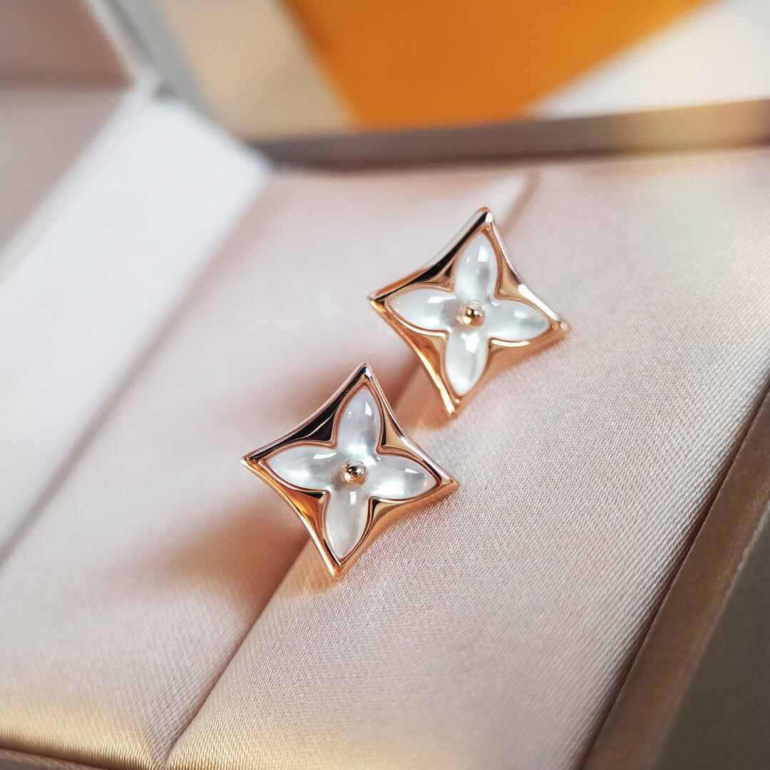 [Royal&Vicky]STAR MOP PINK GOLD EARRINGS