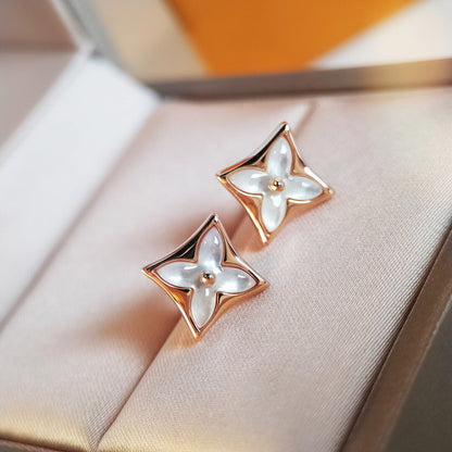 [Royal&Vicky]STAR MOP PINK GOLD EARRINGS
