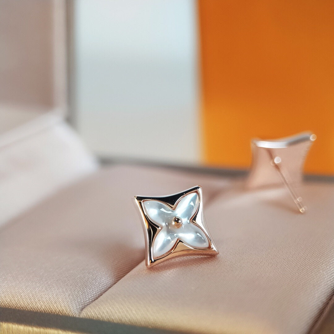 [Royal&Vicky]STAR MOP PINK GOLD EARRINGS