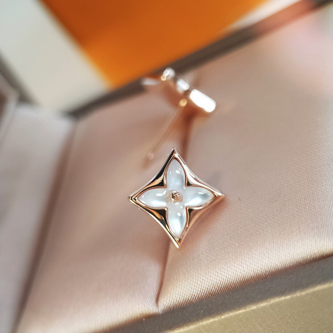 [Royal&Vicky]STAR MOP PINK GOLD EARRINGS