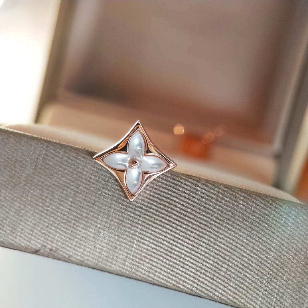 [Royal&Vicky]STAR MOP PINK GOLD EARRINGS