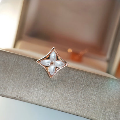 [Royal&Vicky]STAR MOP PINK GOLD EARRINGS