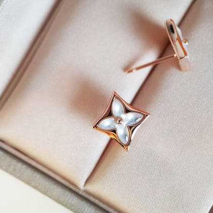 [Royal&Vicky]STAR MOP PINK GOLD EARRINGS