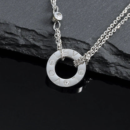 [Royal&Vicky]LOVE NECKLACE 16MM 2 DIAMONDS