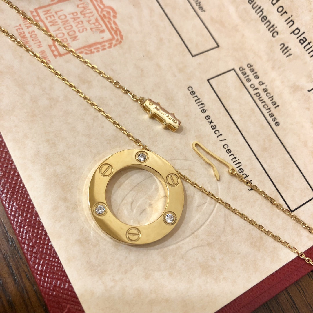 [Royal&Vicky]LOVE NECKLACE 16MM 3 DIAMONDS