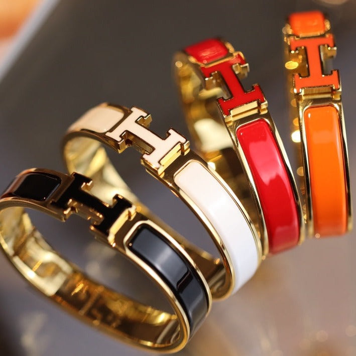 [Royal&Vicky]H BRACELET 12MM GOLD