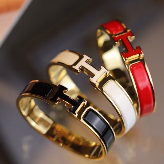 [Royal&Vicky]H BRACELET 12MM GOLD