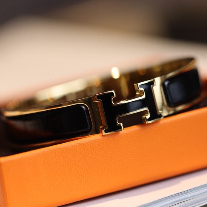 [Royal&Vicky]H BRACELET 12MM GOLD