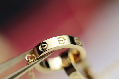 [Royal&Vicky]LOVE NECKLACE DOUBLE RING GOLD