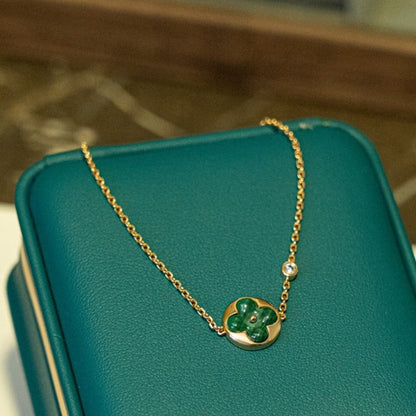 [Royal&Vicky]SUN MALACHITE 1 DIAMOND PINK GOLD BRACELET
