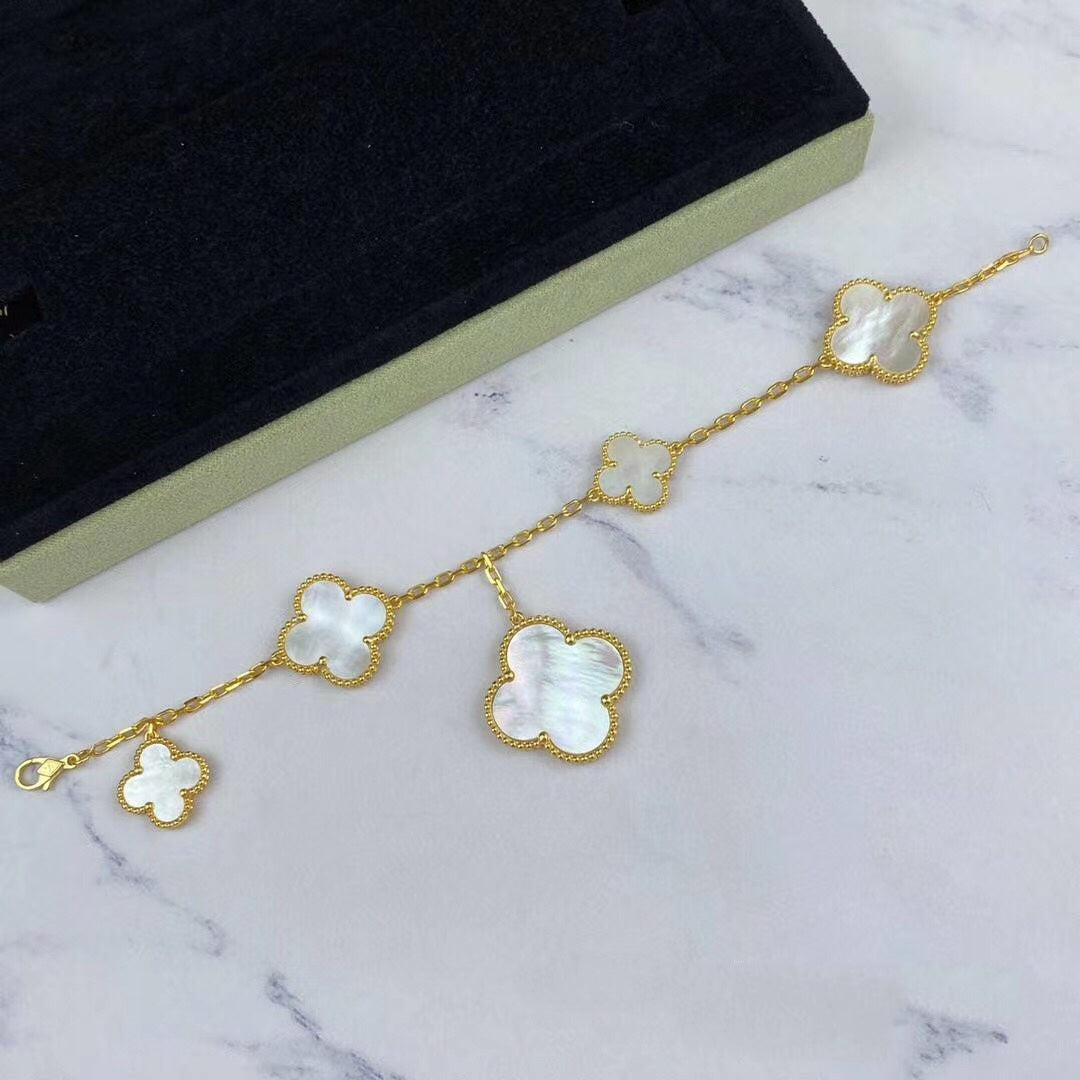 [Royal&Vicky]MAGIC CLOVER MOP GOLD BRACELET 5 MOTIFS