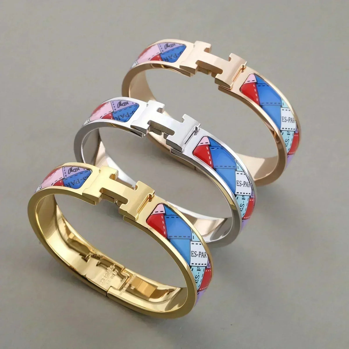 [Royal&Vicky]H BRACELET DOTTED BORDER 12MM