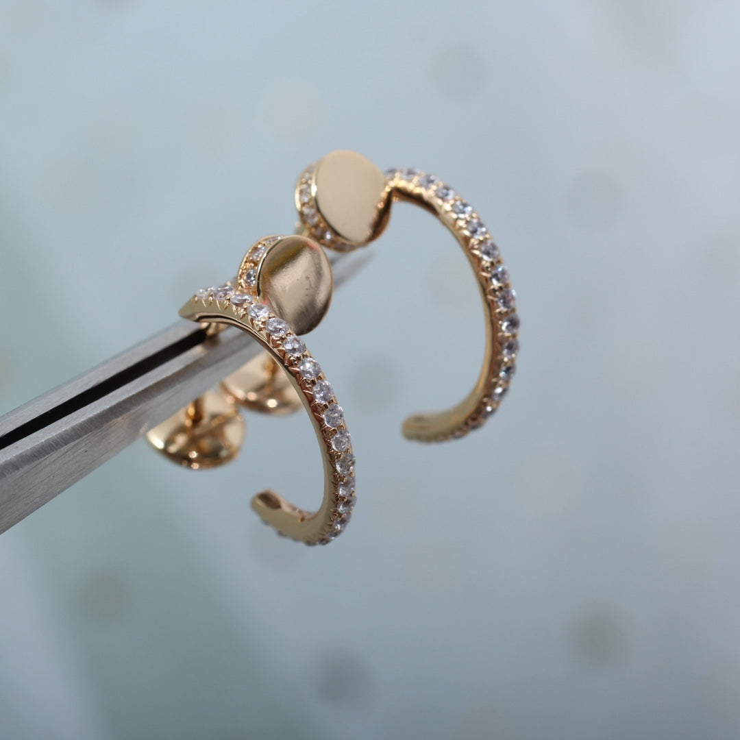 [Royal&Vicky]JUSTE EARRINGS 12.75MM PINK GOLD DIAMOND