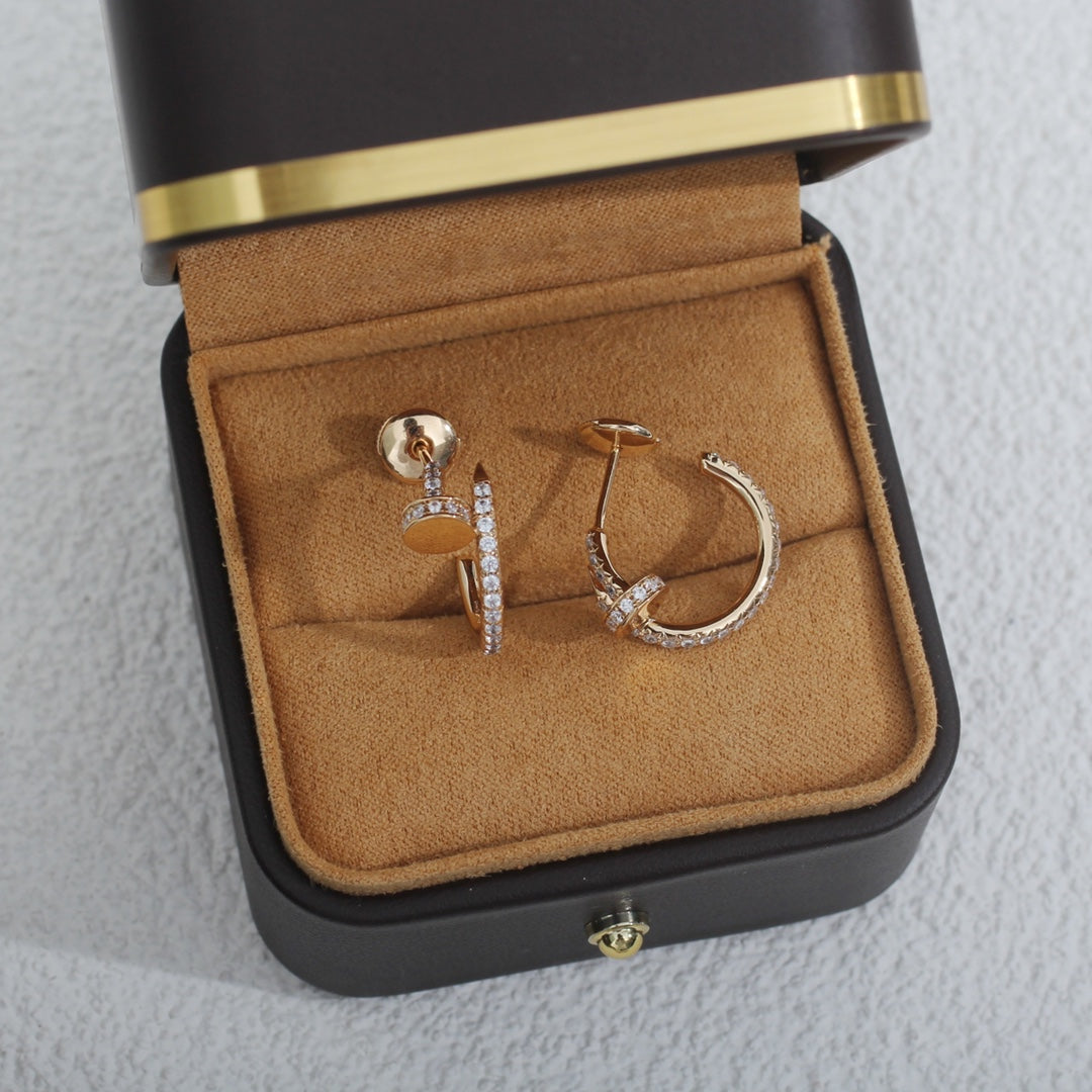 [Royal&Vicky]JUSTE EARRINGS 12.75MM PINK GOLD DIAMOND
