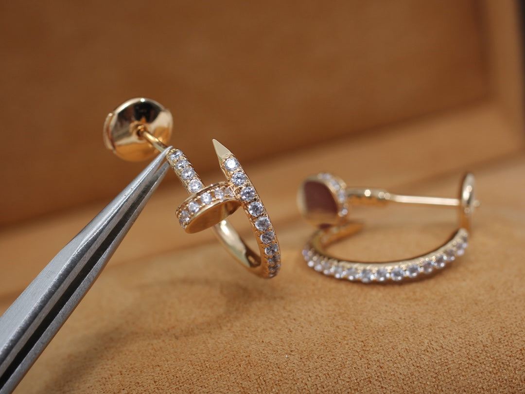 [Royal&Vicky]JUSTE EARRINGS 12.75MM PINK GOLD DIAMOND